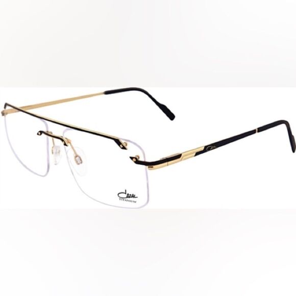 Cazal Black and Gold Men's 7100 Titanium Glasses - Picture 2 of 2
